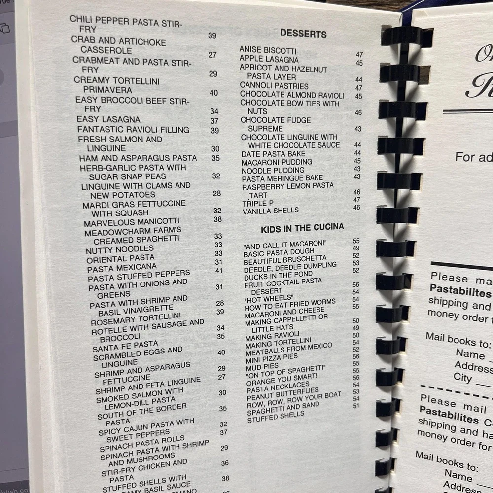 Endless Pastabilities, by Angela Owens-Sidlo Vtg 1996 Cookbook SIGNED